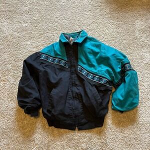 Vintage Canyon Guide Outfitters Colorblock Aztec Bomber Medium Boxy Multi Color